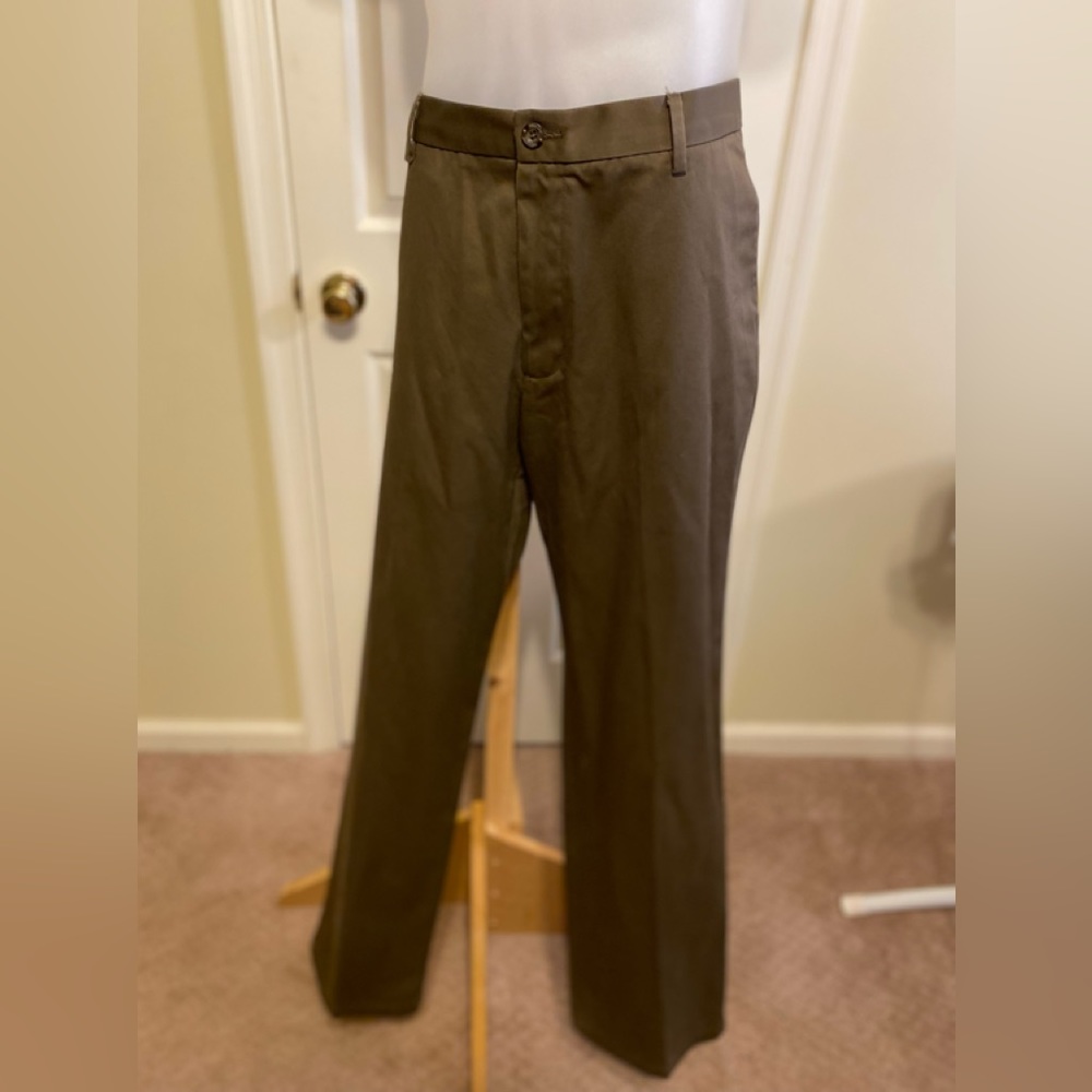 Dockers - Mens (Signature Khakis) D-2 tan straight fit high rise pants, 36/32